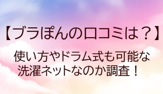 ブラぽんの口コミ（レビュー）は？使い方やドラム式も可能な洗濯ネットなのか調査！
