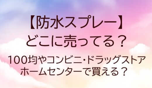 防水スプレーはどこに売ってる？コンビニや100均・ドラッグストア等売ってる場所は？