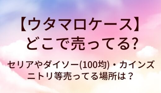 ウタマロケースはどこで売ってる？セリアやダイソー(100均)・カインズやニトリ等売ってる場所は？